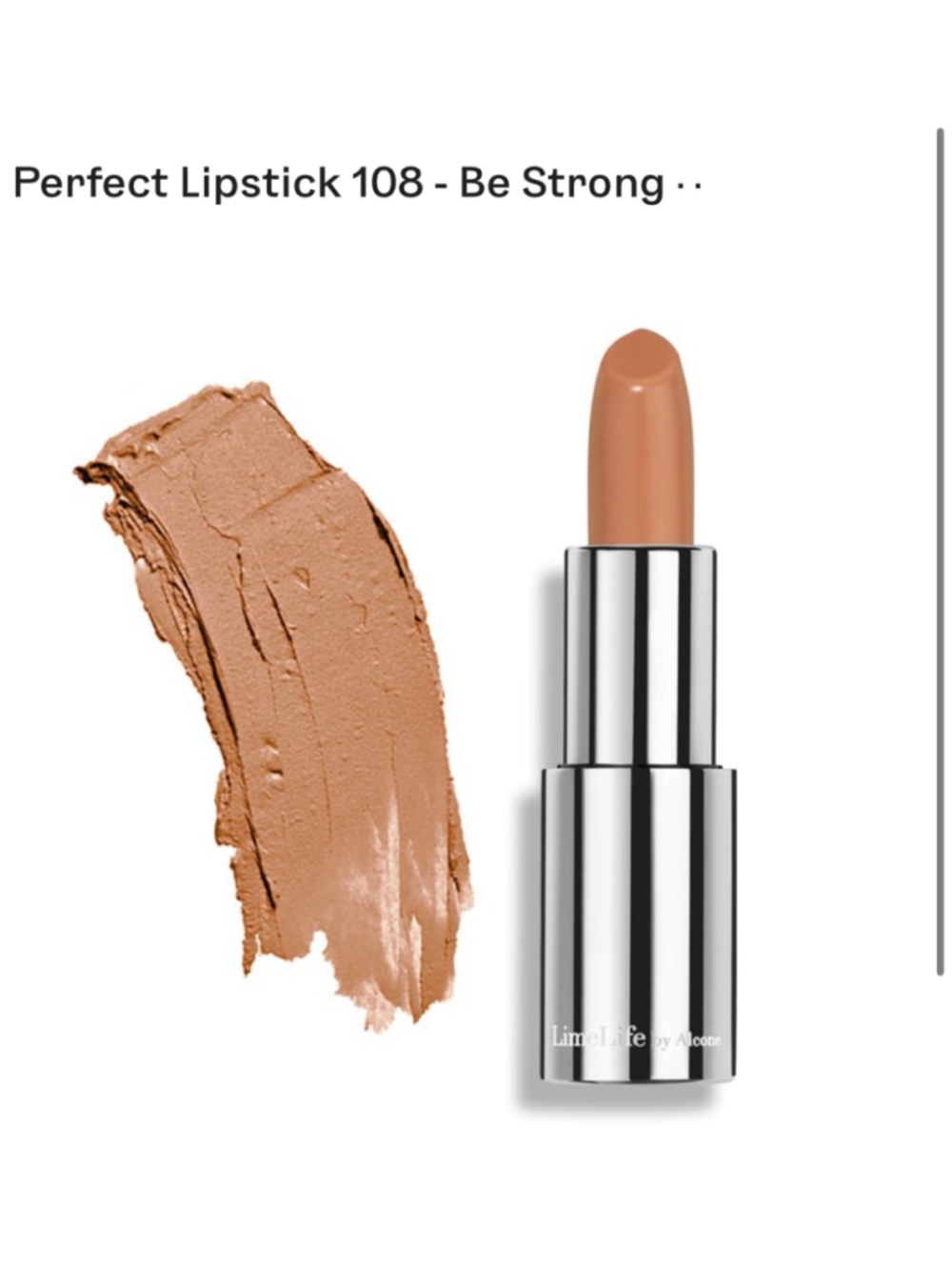 Limelife Perfect Lipstick Full Coverage Lipstick 108 Be Strong (Opaque) new
